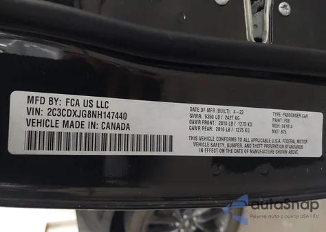 2022 Dodge Charger Sxt Awd from USA, damaged, VIN 2C3CDXJG8NH147440